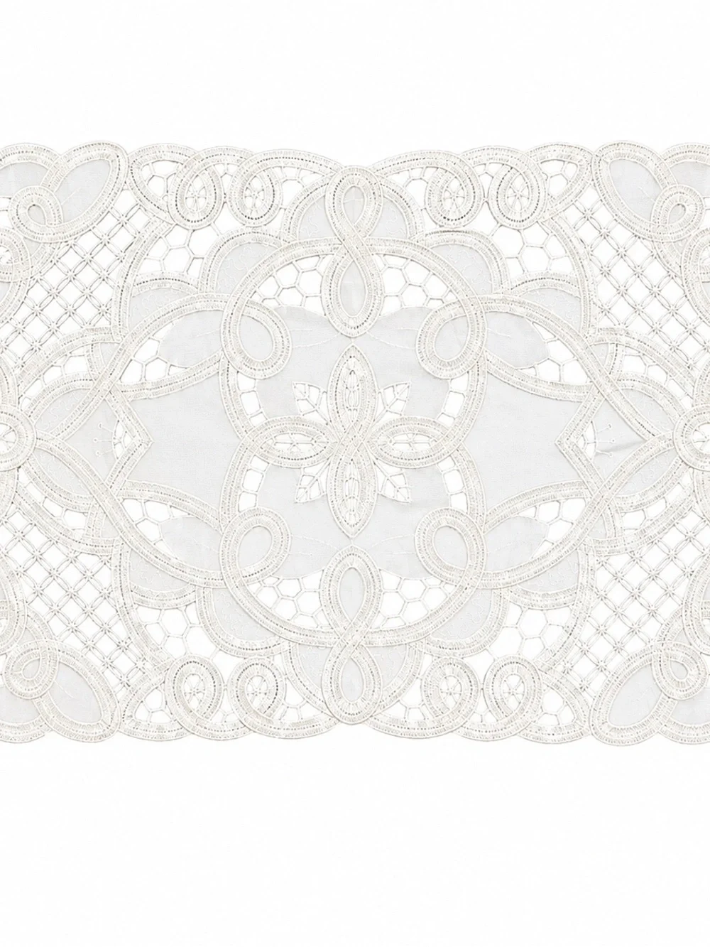 SOLD - 5 Piece Ivory Lace Cutwork Placemat Set Cottagecore Table Linens 16x10